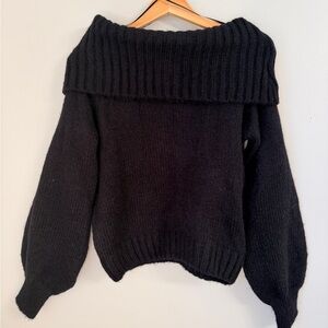 Chic Off-Shoulder Black Sweater